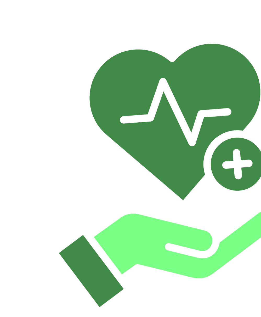 Healthcare heart in hand illustration